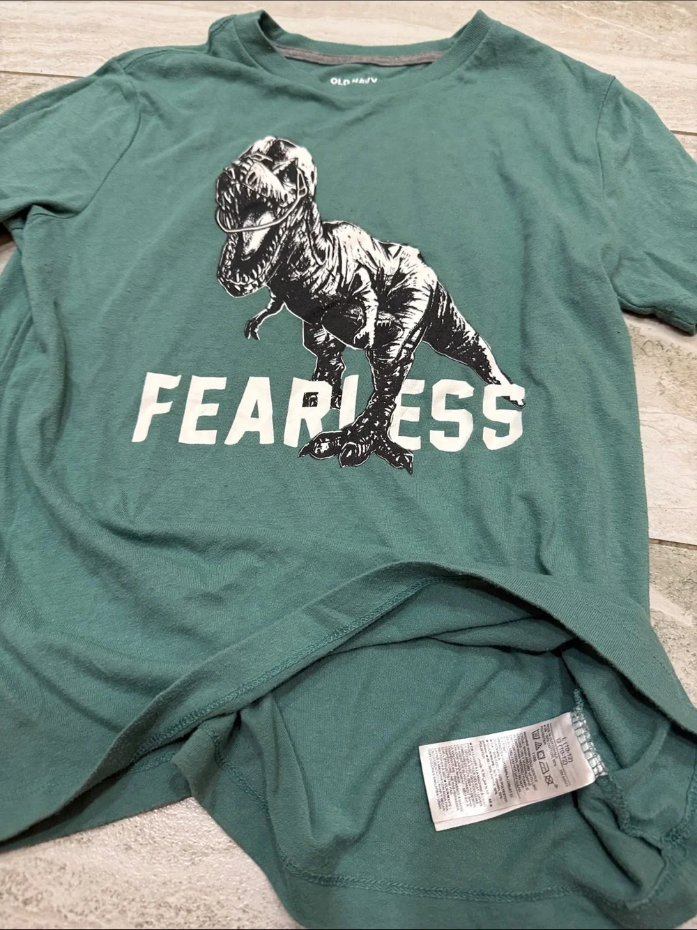 Old Navy Teal Graphic Dino Tee